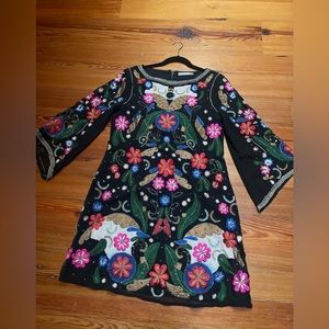 Alice and Olivia Eleonora Embellished Floral Dress